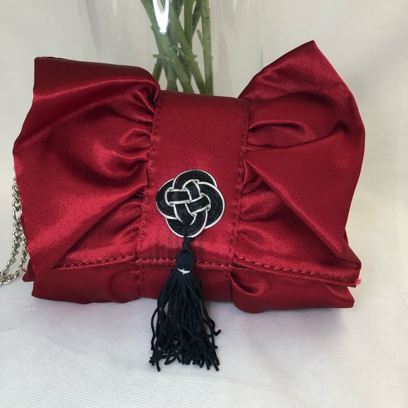 NWOT White House Black Market Red Satin Wristlet